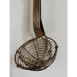 French vintage draining ladle, double wire, drainer, retro kitchen utensils x2